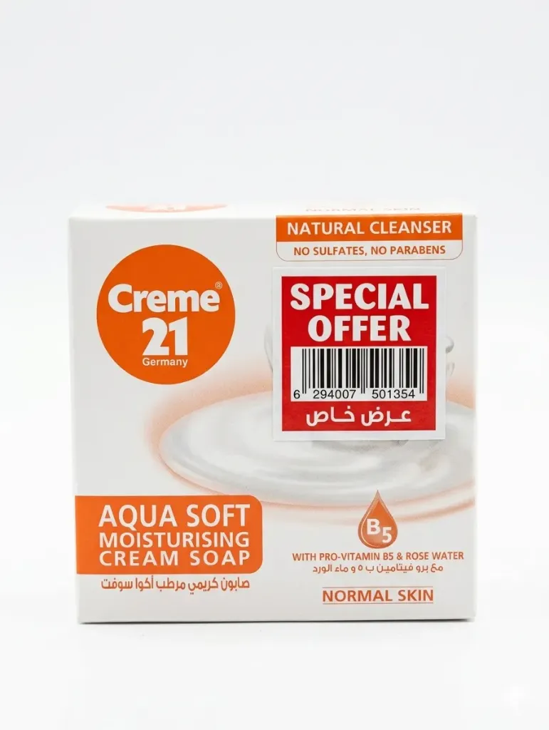 Creme 21 Aqua Soft Moisturising Cream Soap (Normal Skin, Pack of 3), 375g