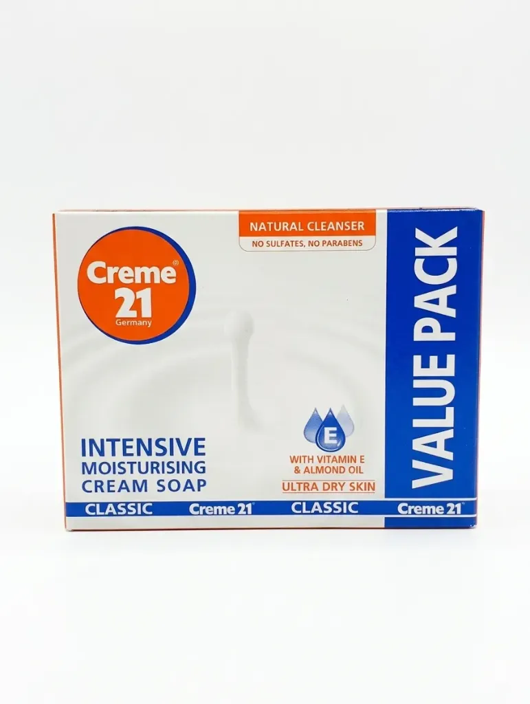 Creme 21 Intensive Moisturising Cream Soap Value Pack (Ultra Dry Skin, Pack of 3), 375g
