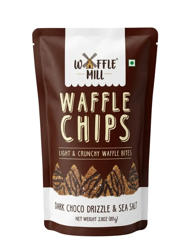 WaffleMill Waffle chips Dark Choco & Sea Salt 80g