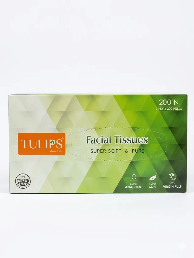 Tulips Facial Tissue, 2Ply x 200Pulls