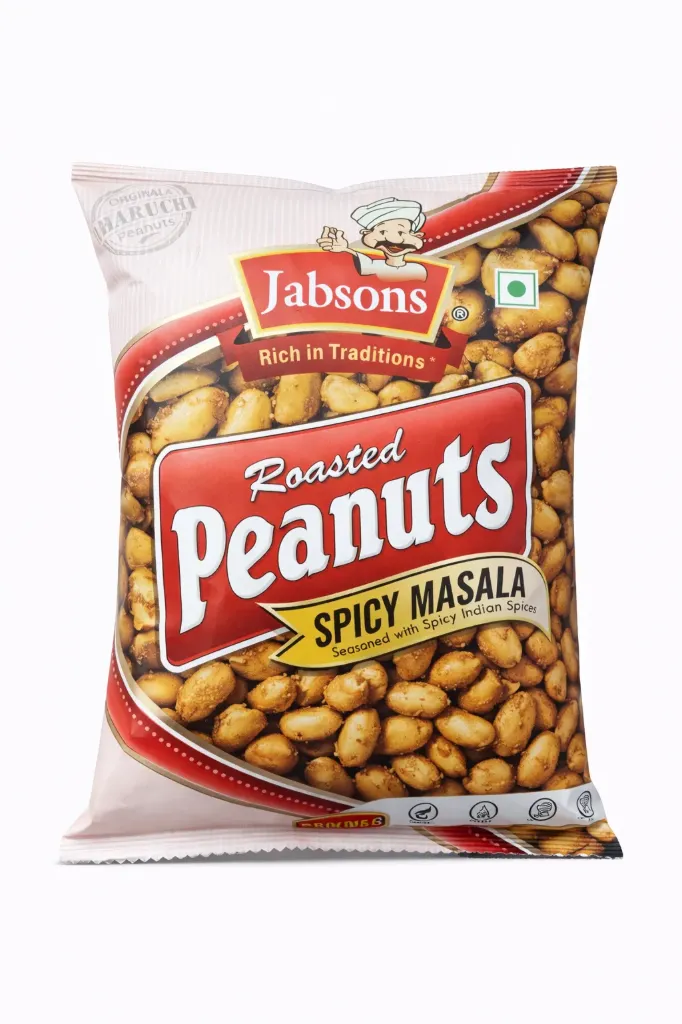 Jabsons Roasted Peanuts Spicy Masala, 140g