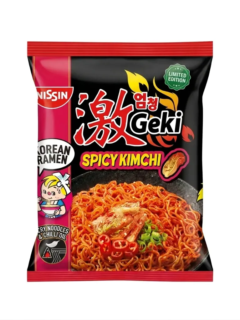 Nissin Geki Spicy Kimchi Noodles, 80g