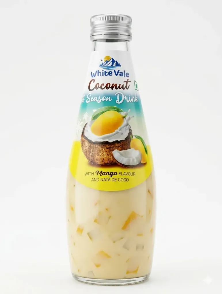 White Vale Coconut Season Drink (Mango & Nata De Coco), 290ml)