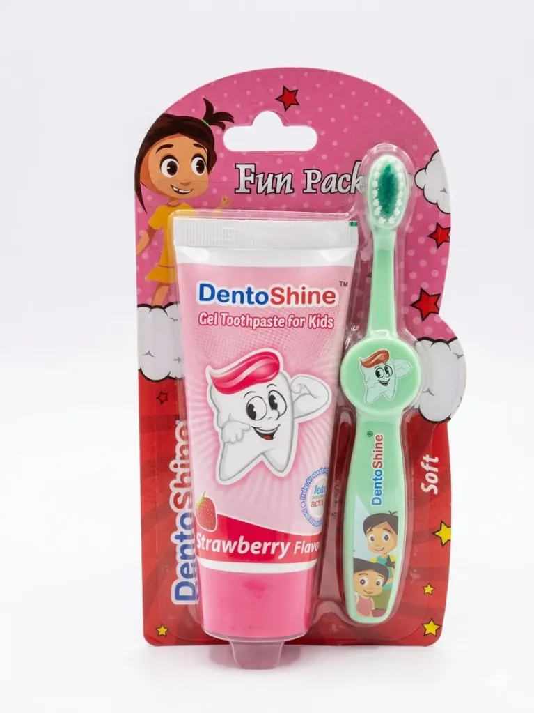 DentoShine Toothpaste for kids with free toothbrush 80g