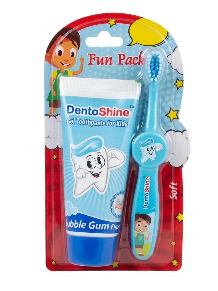 DentoShine Toothpaste for kids with free toothbrush 80g
