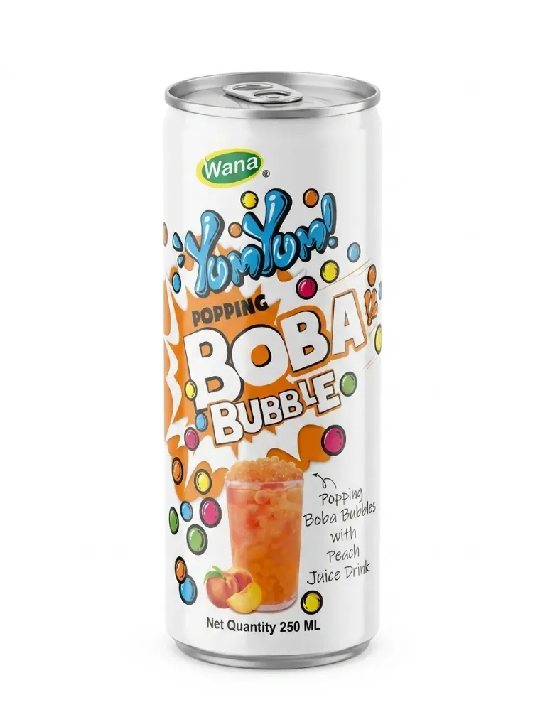 Wana Boba Bubble peach Juice Drink 250ml