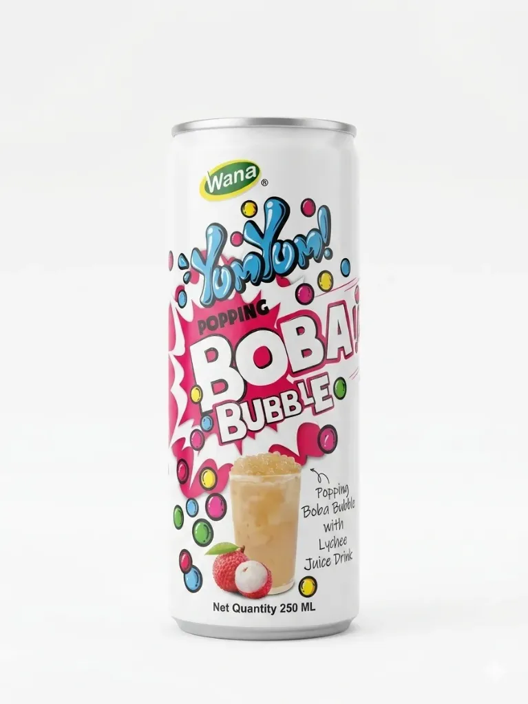 Wana Boba Bubble Lychee Juice Drink 250ml