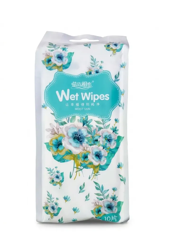 Floral Wet Wipes - Spring Flowers, 10Pcs