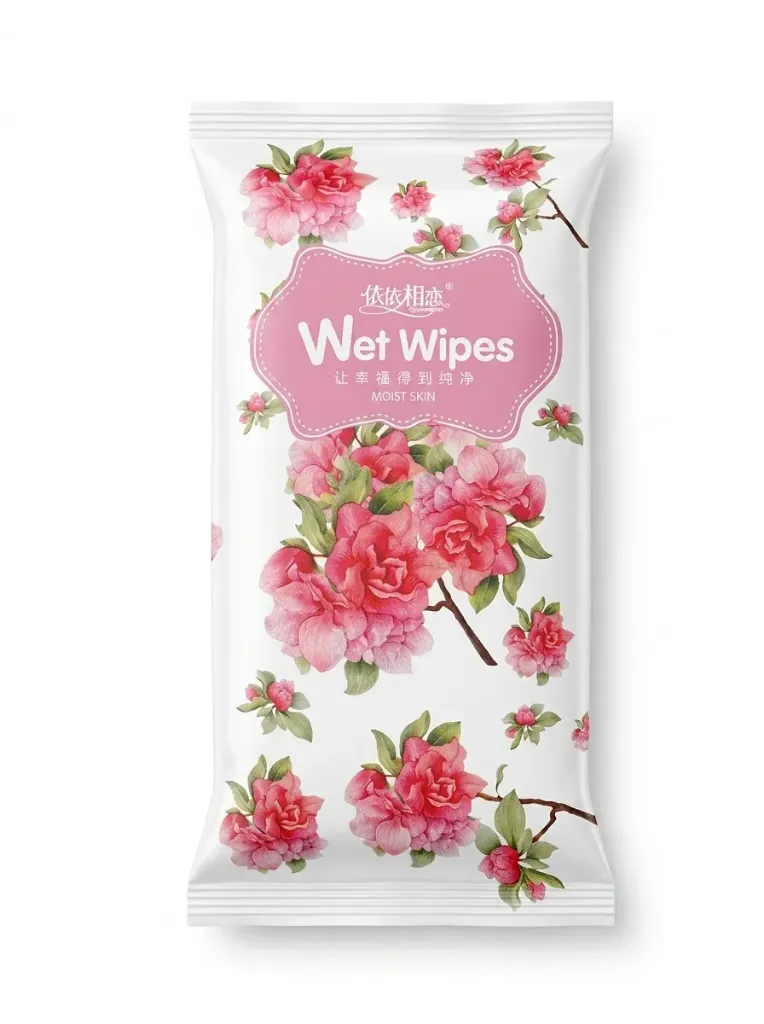 Floral Wet Wipes - Valley Rose Flowers, 10Pcs