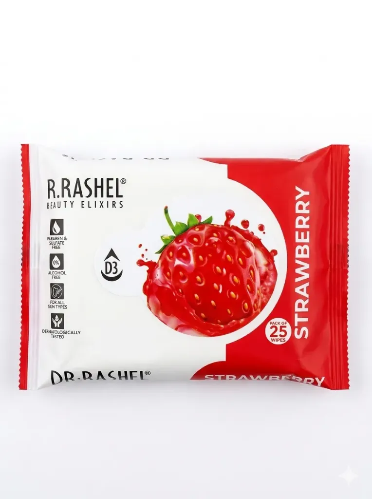 Dr.Rashel Beauty Elixirs Wet Wipes (Strawberry Variant), 25N Wipes