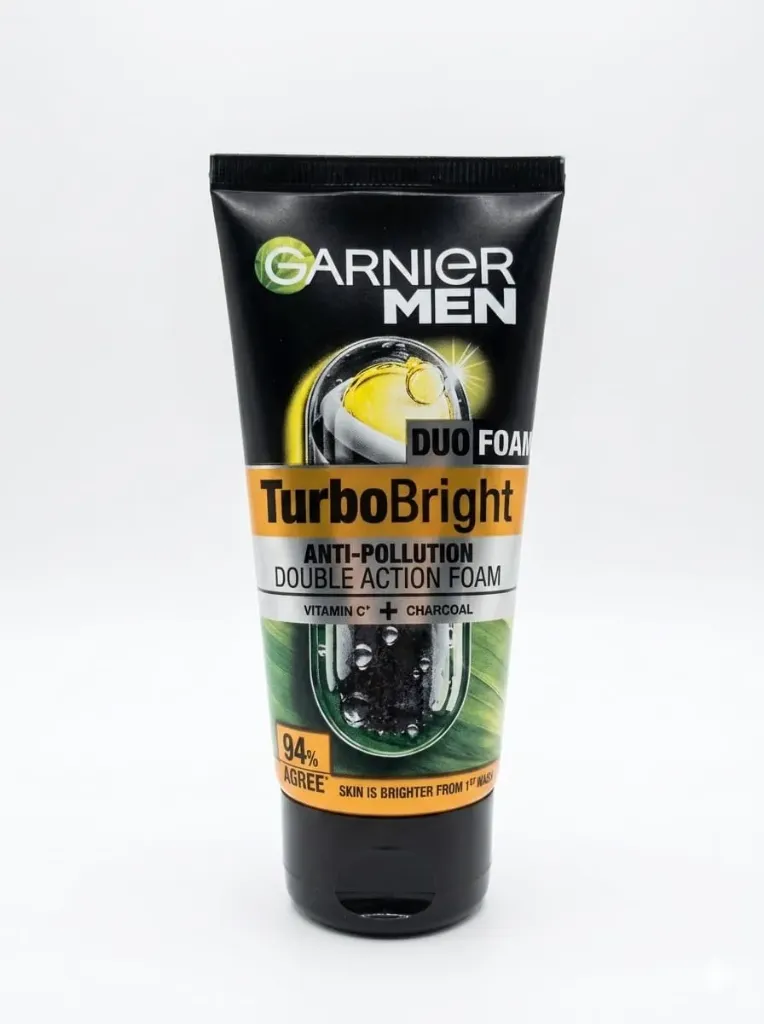 Garnier Men TurboBright Duo Foam Anti-Pollution Double Action Face Wash, 50g