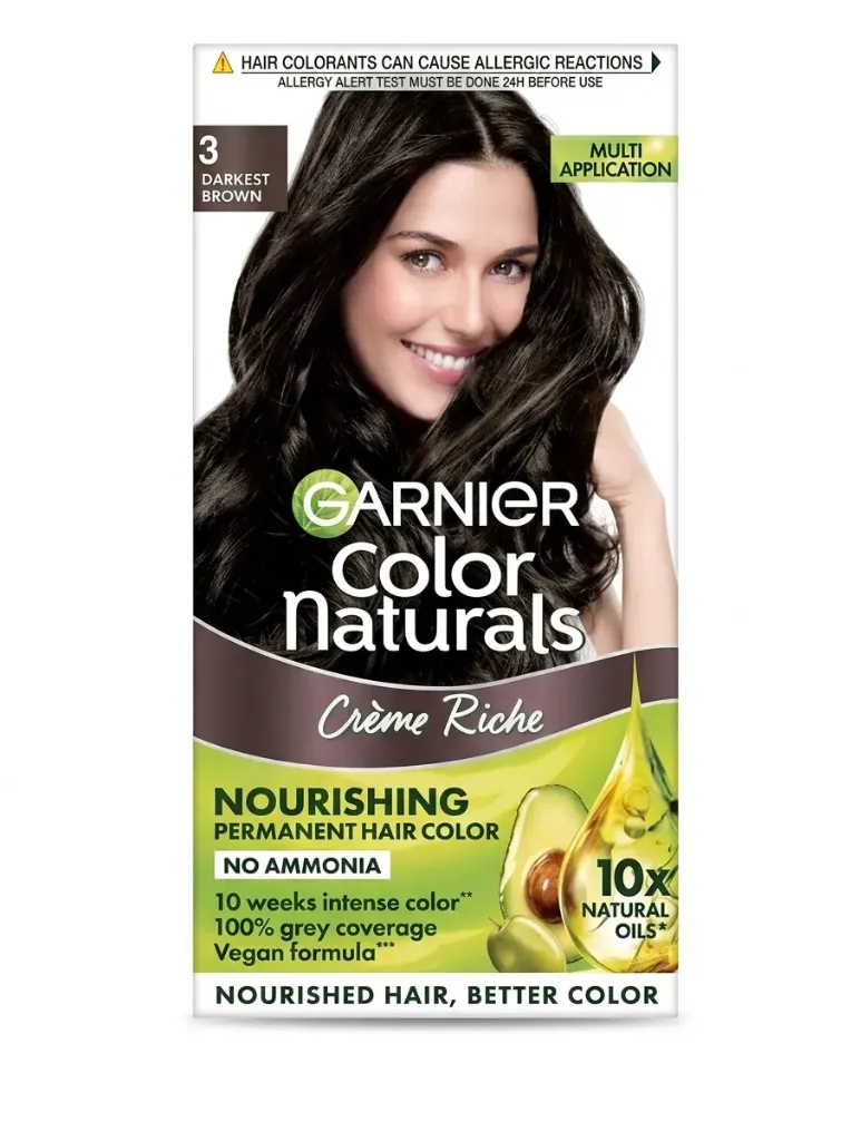Garnier Color Naturals Crème Riche – Shade 3 Darkest Brown (Multi Application)