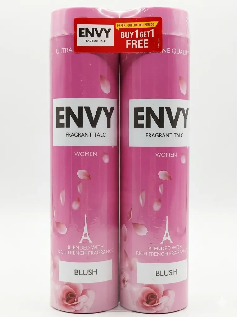 Envy Women Blush Fragrant Talc (Buy 1 Get 1), 300g+300g Free