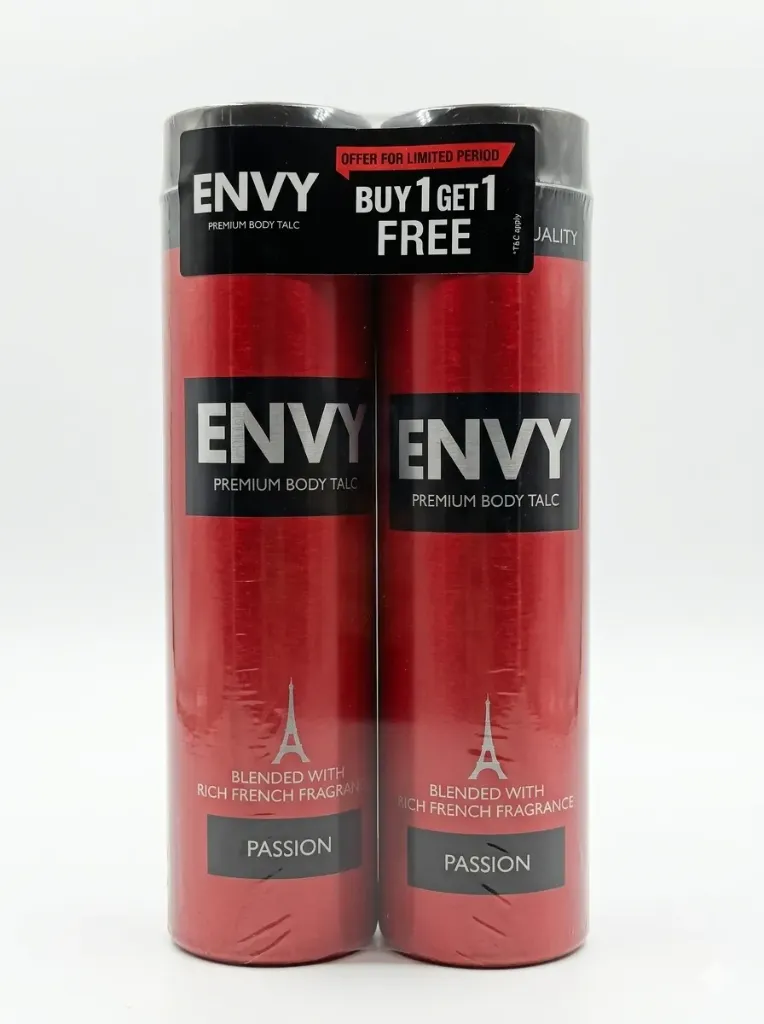 Envy Passion Premium Body Talc (Buy 1 Get 1), 100g+100g Free
