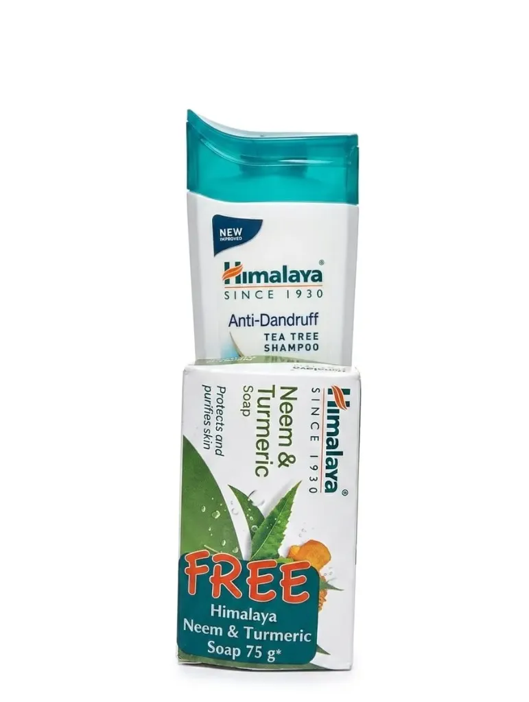 Himalaya Anti-Dandruff Tea Tree Shampoo + Neem & Turmeric Soap Free, 180ml