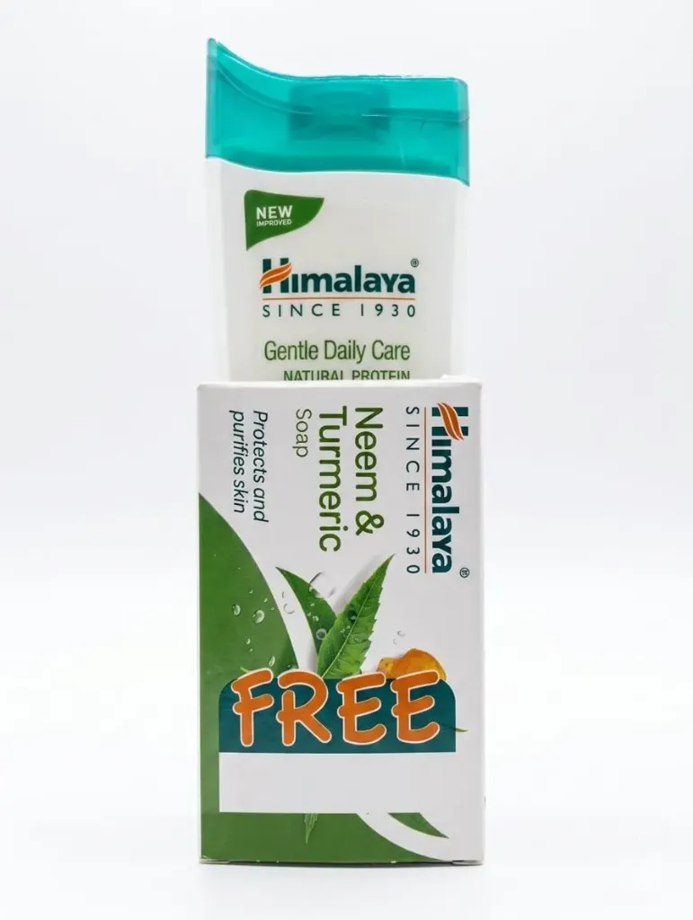 Himalaya Gentle Daily Care Shampoo + Neem & Turmeric Soap, 180ml