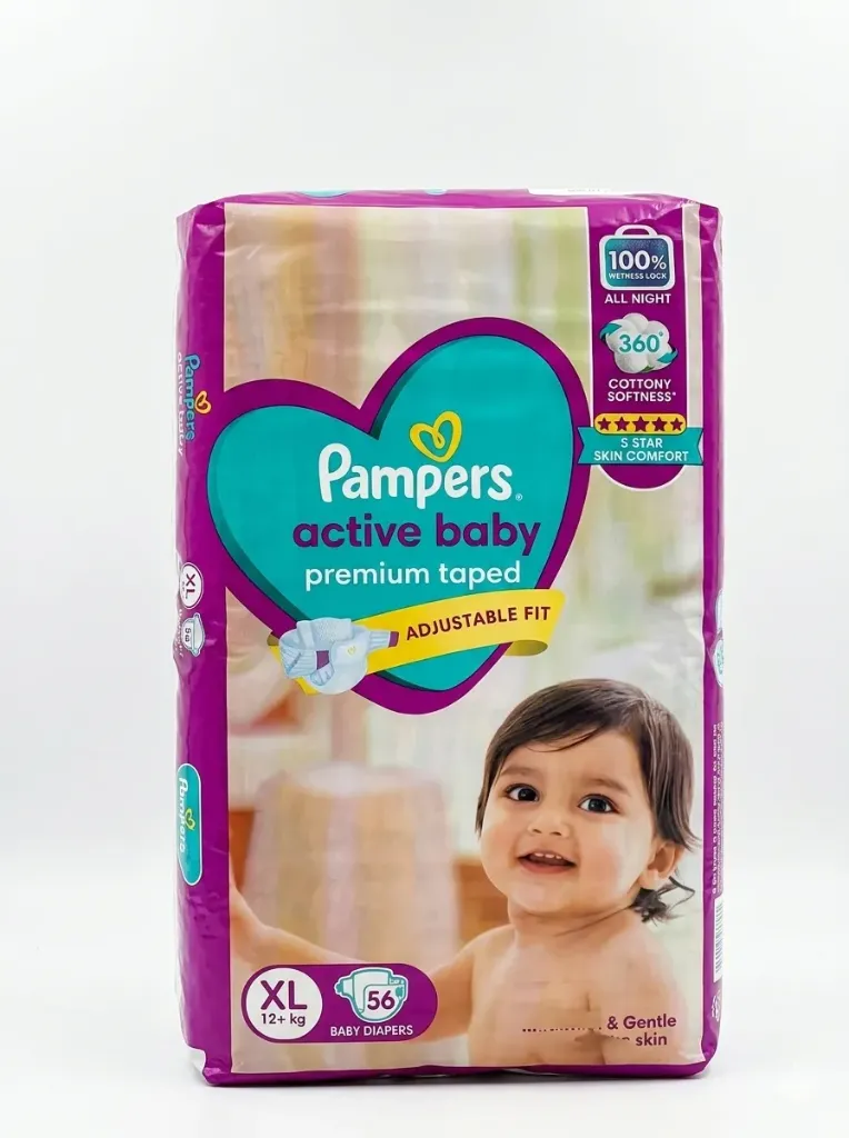 Pampers Active Baby Premium Taped Diapers (XL), 56N