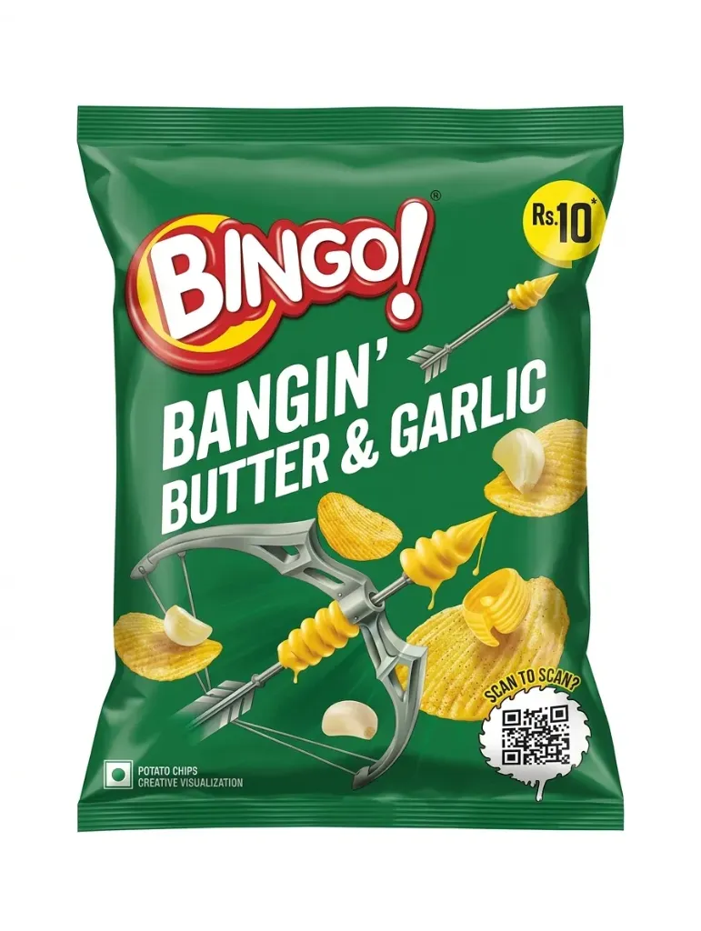 Bingo! Bangin’ Butter & Garlic Potato Chips.