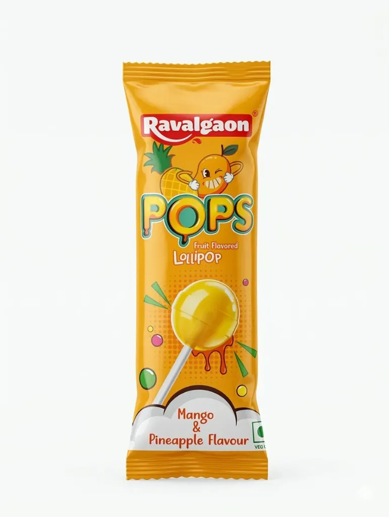 Ravalgaon Pops Mango & Pineapple Lollipop.