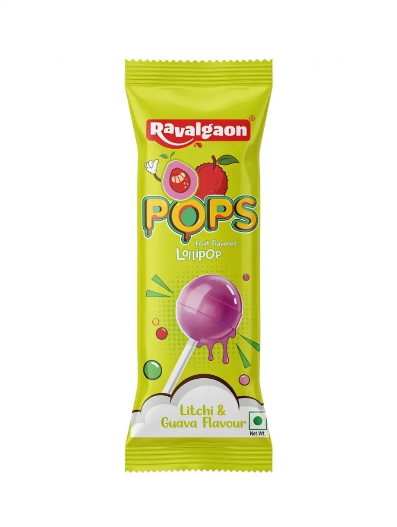 Ravalgaon Pops Litchi & Guava Lollipop.