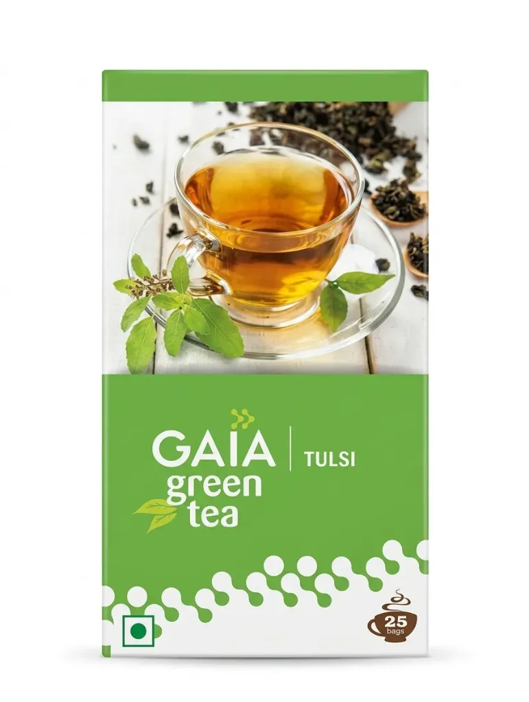 Gaia Green Tea Tulsi, 50g
