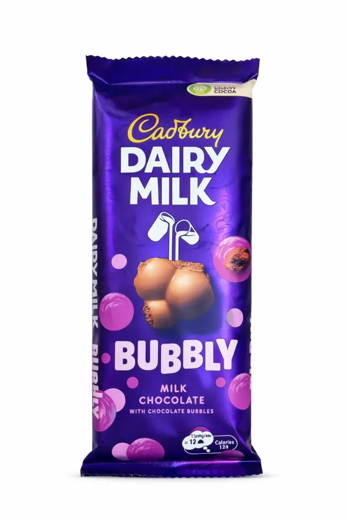 Cadbury Dairy Milk Bubbly Milk Chocolate, 87g