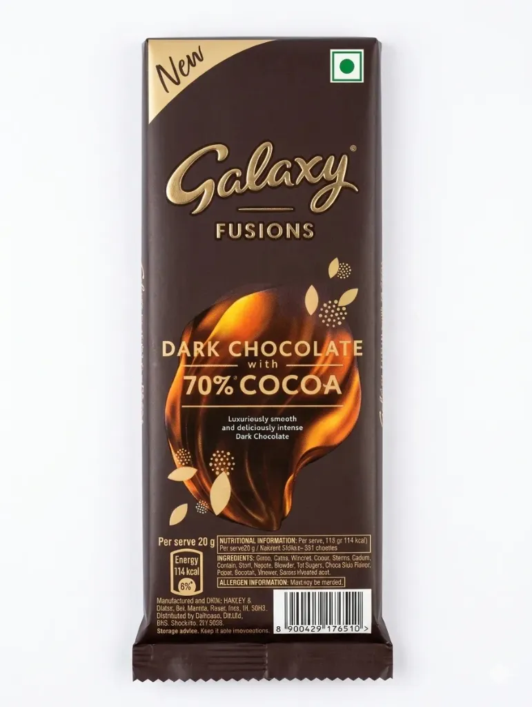 Galaxy Fusions Dark Chocolate 70% Cocoa, 56g