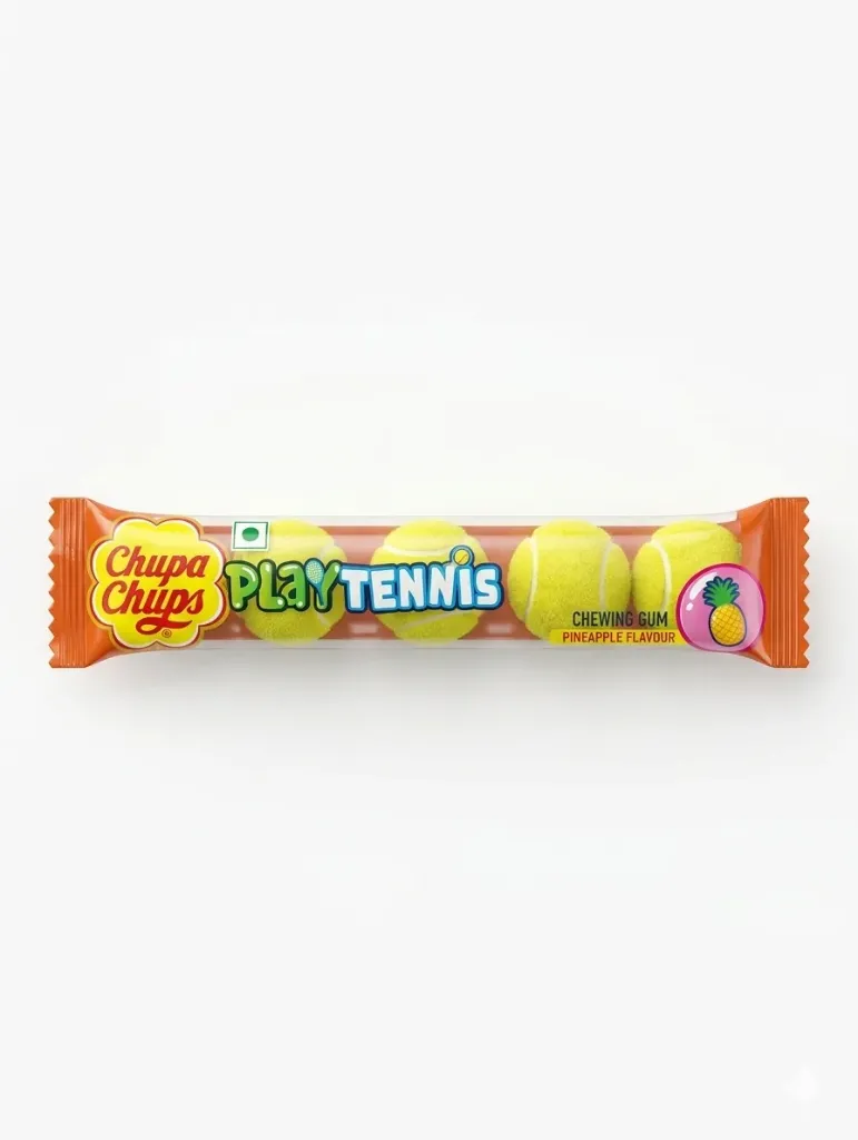 Chupa Chups PlayTennis Pineapple Flavour Gum, 21 g