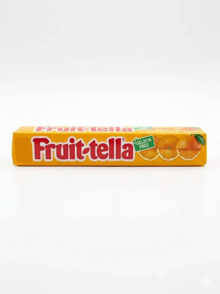 Fruit-tella Orange Flavoured Chewy Candy.