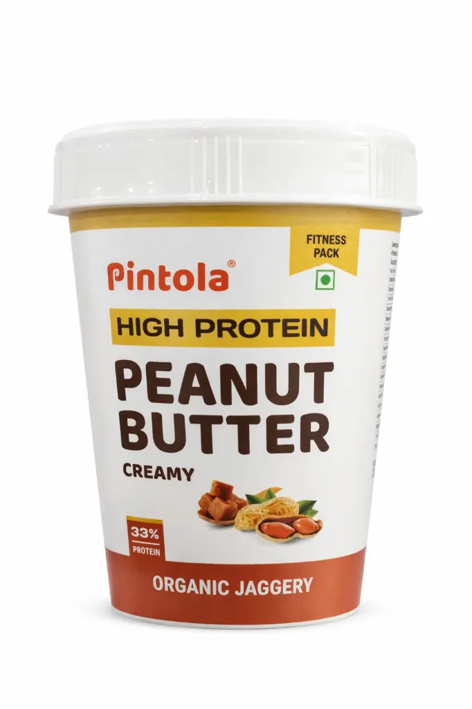 Pintola High Protein Peanut Butter Organic Jaggery & Creamy, 510g