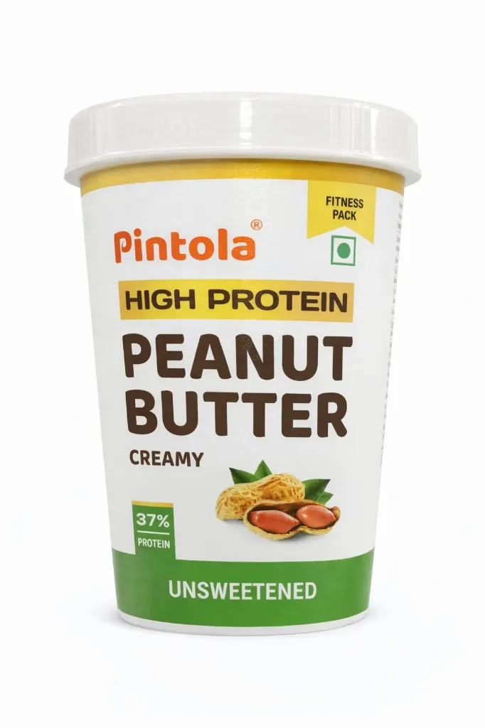 Pintola High Protein Peanut Butter Unsweetened & Creamy, 1Kg