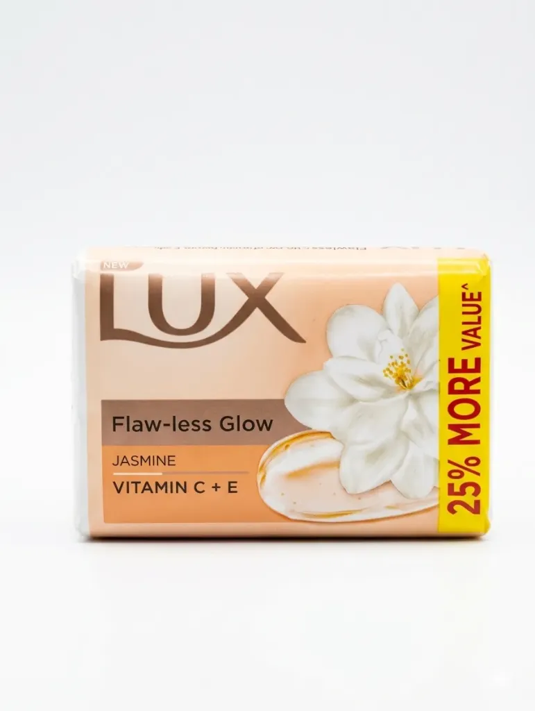 LUX Flaw-less Glow Soap Jasmine Vitamin C + E (Pack of 5), 375g